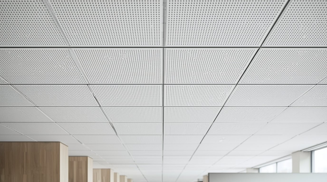 Fryxstyxiu acoustic ceiling installation in office space